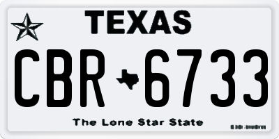 TX license plate CBR6733