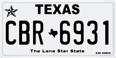 TX license plate CBR6931
