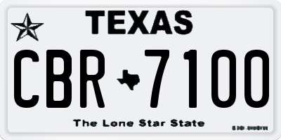 TX license plate CBR7100