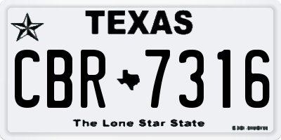 TX license plate CBR7316