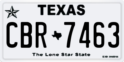 TX license plate CBR7463