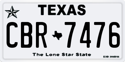 TX license plate CBR7476