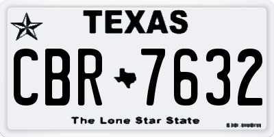 TX license plate CBR7632