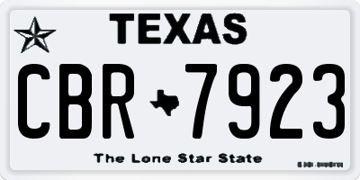 TX license plate CBR7923