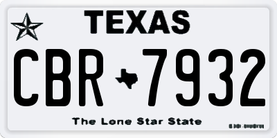 TX license plate CBR7932