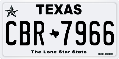 TX license plate CBR7966
