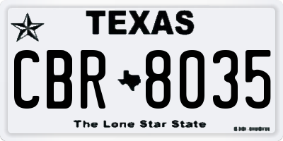 TX license plate CBR8035