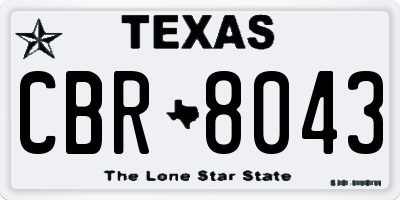 TX license plate CBR8043