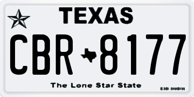 TX license plate CBR8177