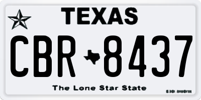 TX license plate CBR8437