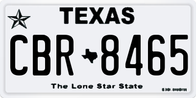 TX license plate CBR8465