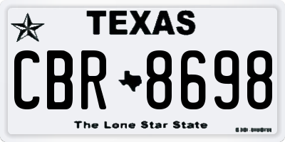 TX license plate CBR8698