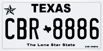 TX license plate CBR8886