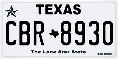 TX license plate CBR8930