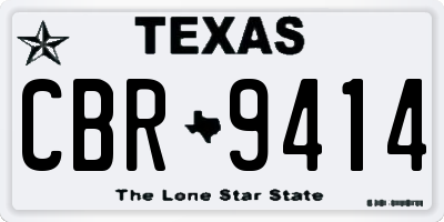 TX license plate CBR9414