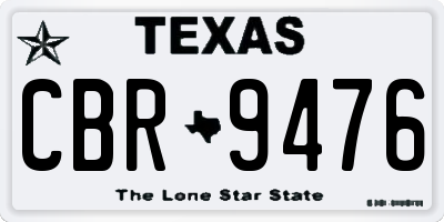 TX license plate CBR9476