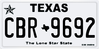 TX license plate CBR9692