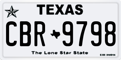 TX license plate CBR9798