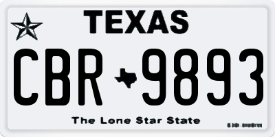 TX license plate CBR9893