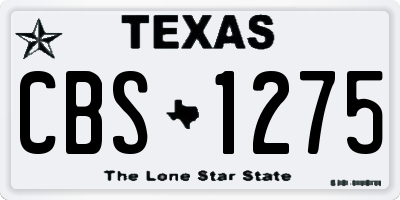 TX license plate CBS1275