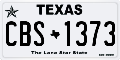 TX license plate CBS1373