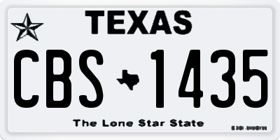 TX license plate CBS1435