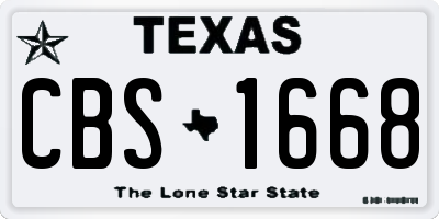 TX license plate CBS1668