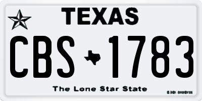 TX license plate CBS1783
