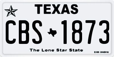 TX license plate CBS1873