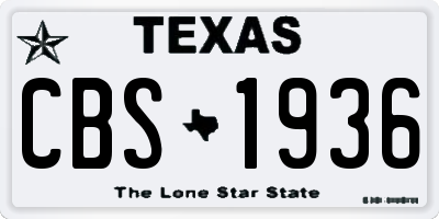 TX license plate CBS1936