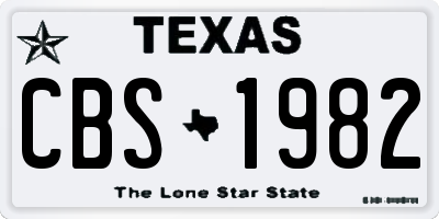 TX license plate CBS1982