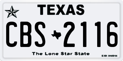 TX license plate CBS2116