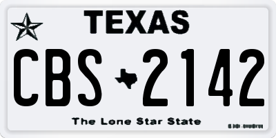 TX license plate CBS2142