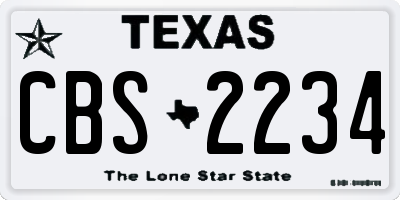 TX license plate CBS2234