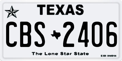 TX license plate CBS2406