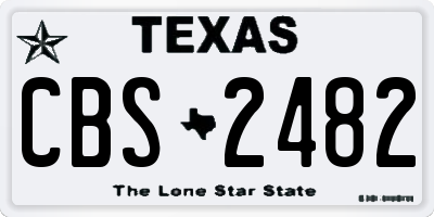 TX license plate CBS2482