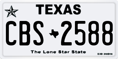 TX license plate CBS2588