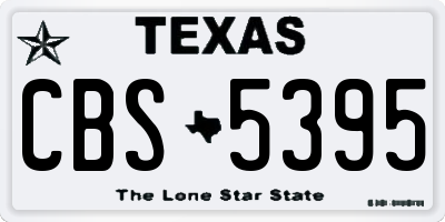 TX license plate CBS5395