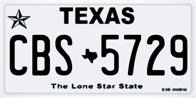 TX license plate CBS5729
