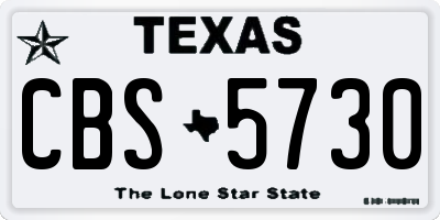 TX license plate CBS5730