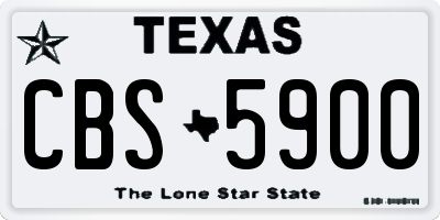 TX license plate CBS5900