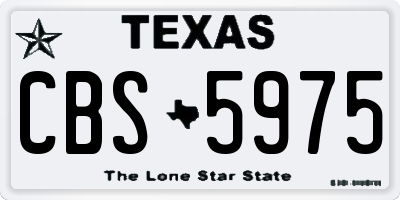 TX license plate CBS5975