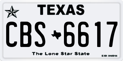 TX license plate CBS6617