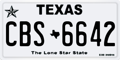 TX license plate CBS6642