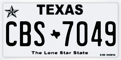 TX license plate CBS7049