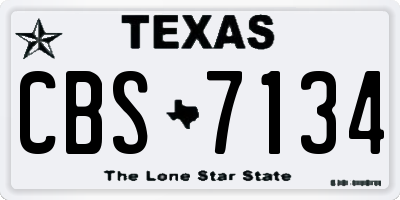 TX license plate CBS7134