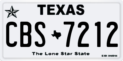 TX license plate CBS7212