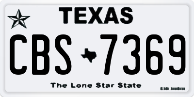 TX license plate CBS7369