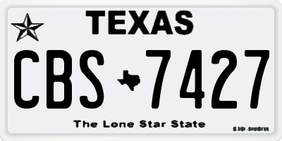 TX license plate CBS7427