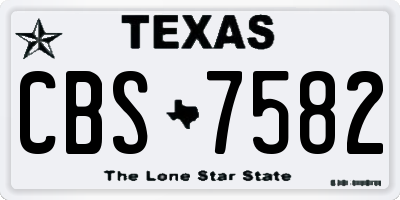 TX license plate CBS7582